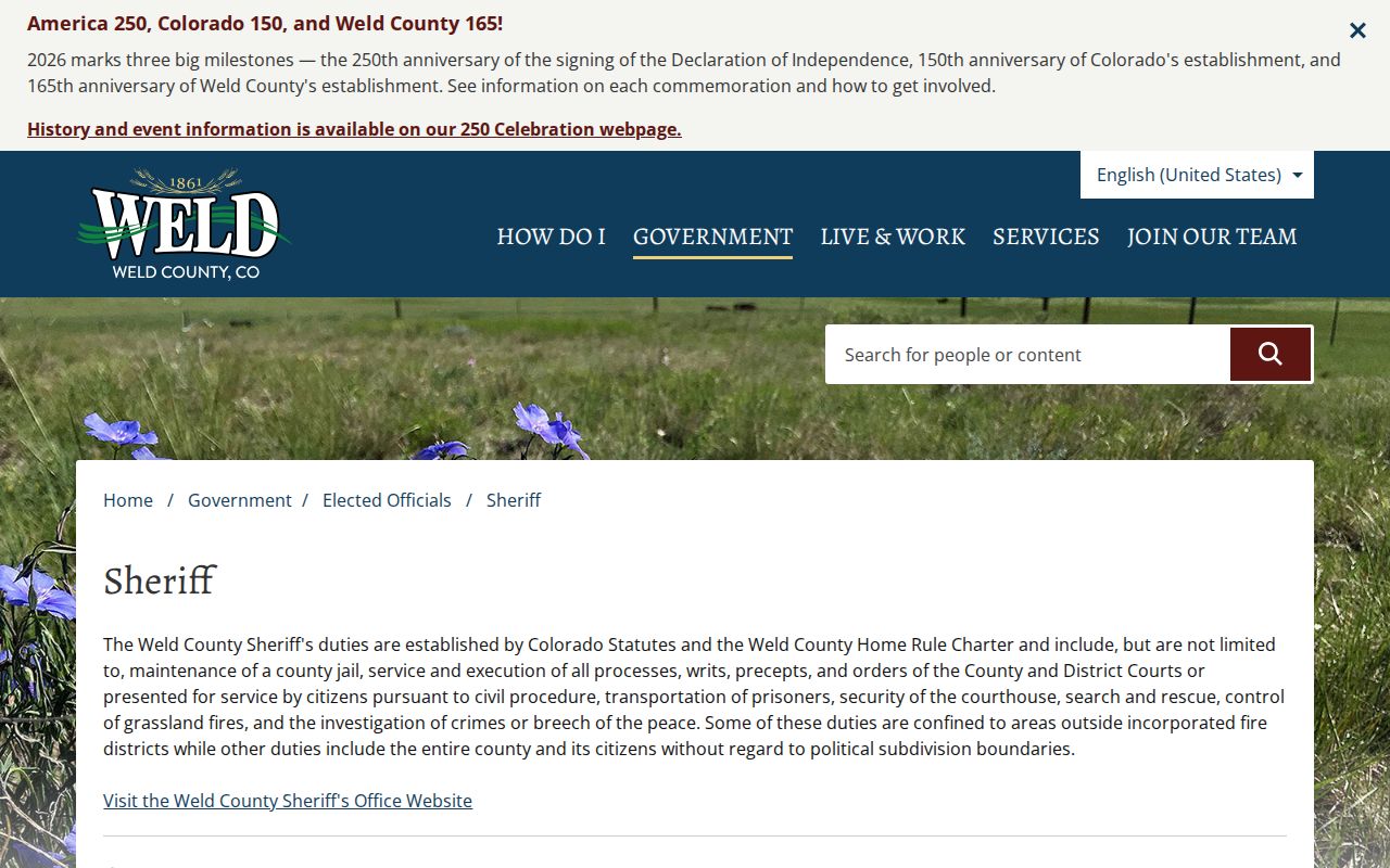 Weld County Sheriff public safety and records overview